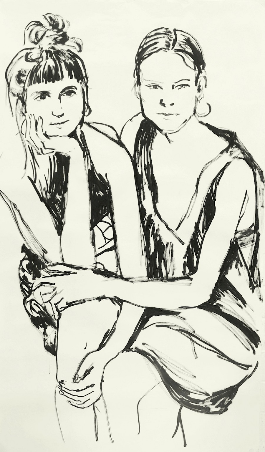 Alicja & Verena
175 x 100 cm
Tusche auf Papier
2020