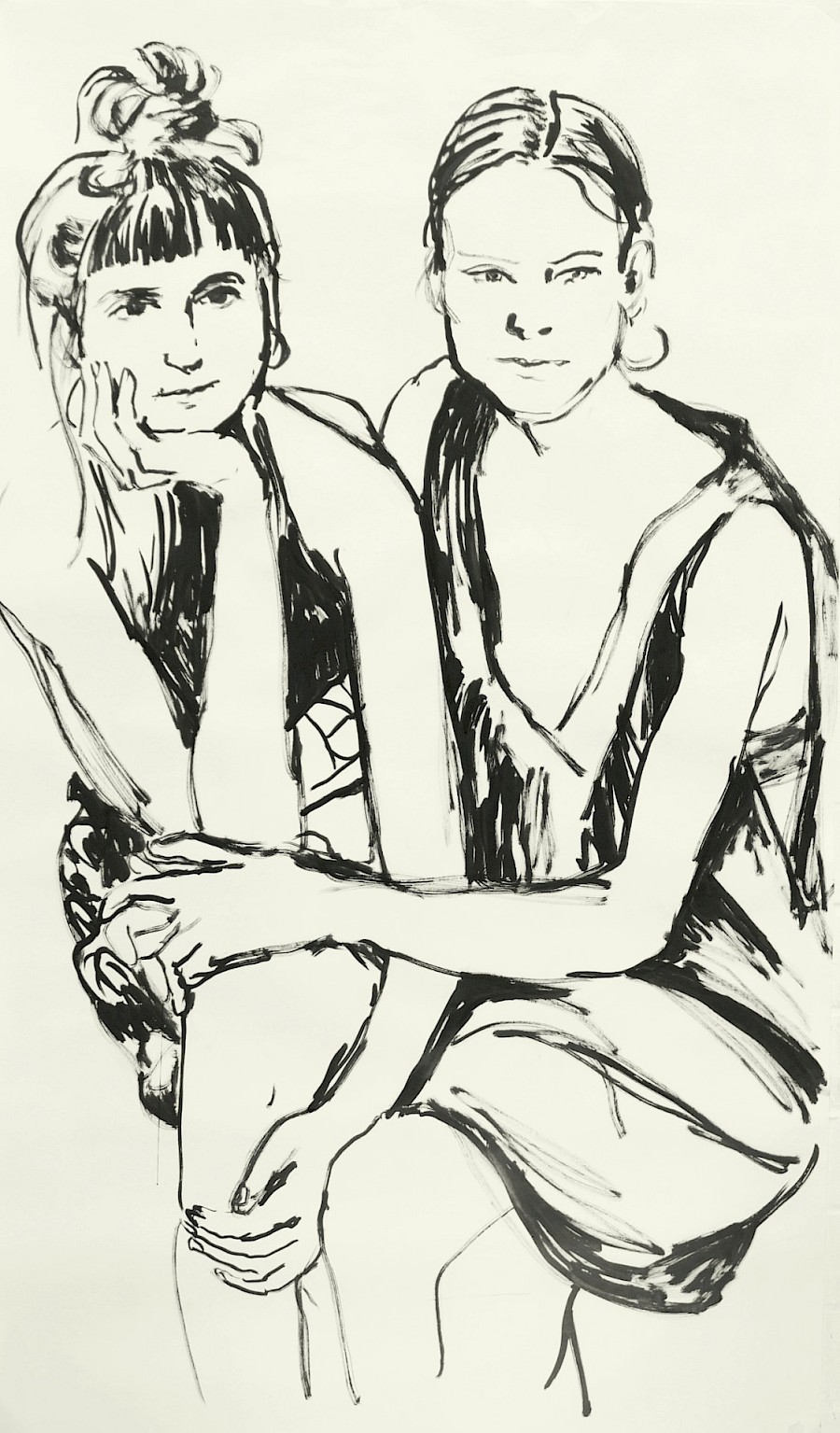 Alicja & Verena
175 x 100 cm
Tusche auf Papier
2021